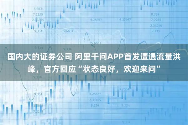 国内大的证券公司 阿里千问APP首发遭遇流量洪峰，官方回应“状态良好，欢迎来问”